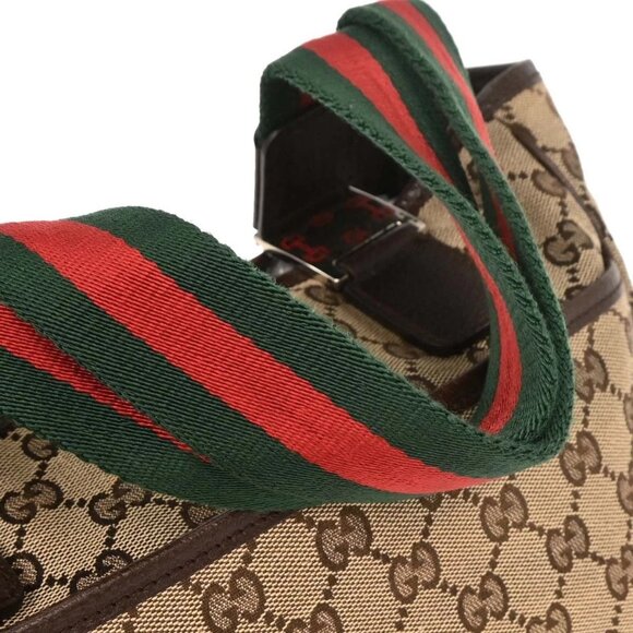 Gucci Beige Canvas GG Sherry Line Tote Handbag 145810 002122 177435 - Picture 6 of 10